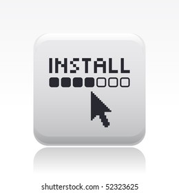 Vector illustration of modern computer desktop icon "install"