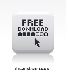 Vector illustration of modern computer desktop icon "free download"