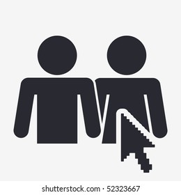 Vector illustration of modern computer desktop icon "social network"