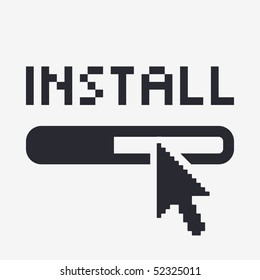 Vector illustration of modern computer desktop icon "install"