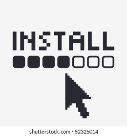 Vector illustration of modern computer desktop icon "install"