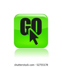 Vector illustration of modern computer desktop icon "click go"