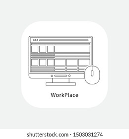 Vector illustration of modern computer display