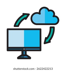 Vector illustration of a modern computer monitor, perfect for technology, design, and business-related visuals. Clean, minimalist design with a white background.