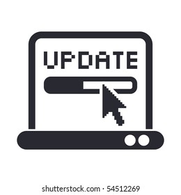 Vector illustration of modern computer update icon