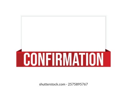 Vector illustration modern Confirmation banner, Isolated web element.