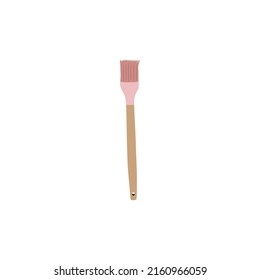 vector illustration, modern cooking brush with pink tip, flat cartoon design style.