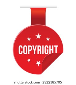 Vector illustration modern Copyright banner, Isolated web element.