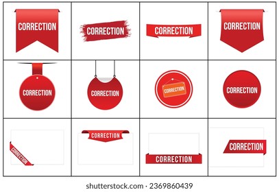 Vector illustration modern Correction banner, Isolated web element.