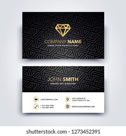 Vector Illustration Modern Creative Dark and Clean Business Card Template - Front and Backside