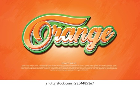 vector illustration modern and creative orange word lettering banner design template.use for orange fruit label,ad, background design.