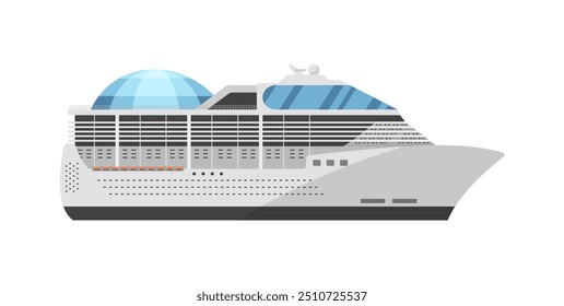 Ilustración vectorial de un crucero moderno, ideal para viajes y diseños marítimos.