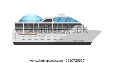 Vector illustration of a modern cruise ship, ideal for travel and maritime designs.