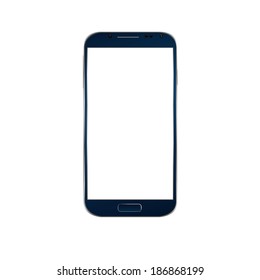 vector illustration of modern dark blue phone on white background