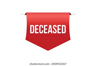 Ilustración vectorial moderna Banner Deceded, elemento web aislado.