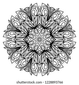 Vector illustration. Modern Decorative floral mandala. Hand drawn background. Islam, Arabic, Indian, ottoman motifs