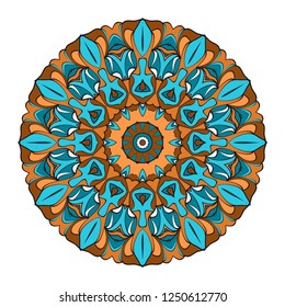 Vector illustration. Modern Decorative floral mandala. Hand drawn background. Islam, Arabic, Indian, ottoman motifs.