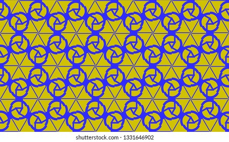 Vector illustration with modern decorative pattern in triangles style. Illusion curved line. For interior wallpaper, smart design, fashion print.