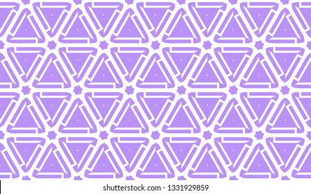 Vector illustration with modern decorative pattern in triangles style. Illusion curved line. For interior wallpaper, smart design, fashion print.