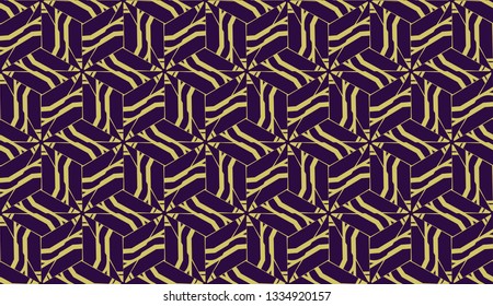 Vector illustration with modern decorative pattern in triangles style. Illusion curved line. For interior wallpaper, smart design, fashion print.