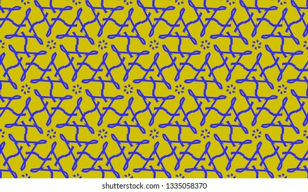 Vector illustration with modern decorative pattern in triangles style. Illusion curved line. For interior wallpaper, smart design, fashion print.