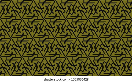 Vector illustration with modern decorative pattern in triangles style. Illusion curved line. For interior wallpaper, smart design, fashion print.