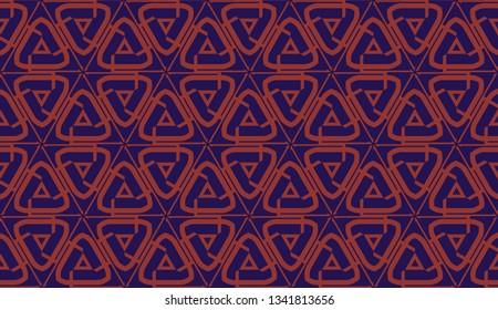 Vector illustration with modern decorative pattern in triangles style. Illusion curved line. For interior wallpaper, smart design, fashion print