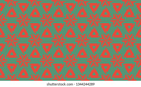 Vector illustration with modern decorative pattern in triangles style. Illusion curved line. For interior wallpaper, smart design, fashion print