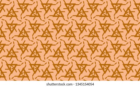 Vector illustration with modern decorative pattern in triangles style. Illusion curved line. For interior wallpaper, smart design, fashion print
