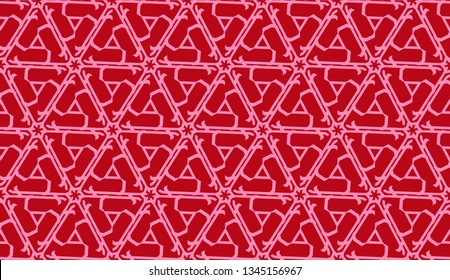 Vector illustration with modern decorative pattern in triangles style. Illusion curved line. For interior wallpaper, smart design, fashion print