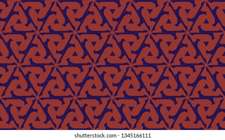 Vector illustration with modern decorative pattern in triangles style. Illusion curved line. For interior wallpaper, smart design, fashion print