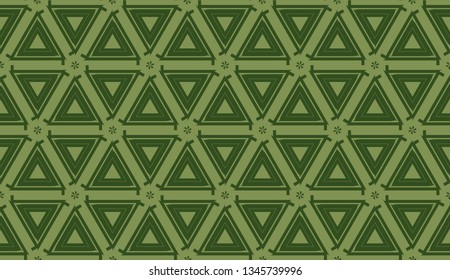 Vector illustration with modern decorative pattern in triangles style. Illusion curved line. For interior wallpaper, smart design, fashion print