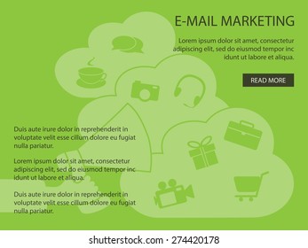 Vector illustration modern design  background concept of business, marketing, e-mail marketing, management  - eps 10