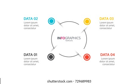 Ilustración vectorial diseño moderno para infografías 4 opciones.