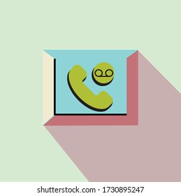 Vector Illustration eines modernen, modernen Designs, die Optimierung der SEO Website-Suche und Objekt-Entwicklung Tools und stilvolle Farben. mit Telefon- und Recorder-Symbolen für Anrufschreiber.