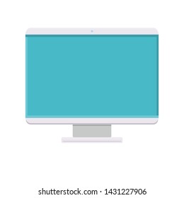 Vector illustration of a modern digital icon of a large digital smart rectangular computer in a monitor, laptop isolated on a white background. Concept: computer digital technologies