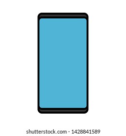 Vector illustration of a modern digital digital smart rectangular smartphone mobile phone icon with isolated on white background. Concept: computer digital technologies