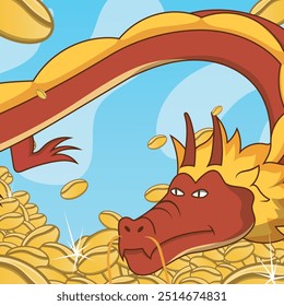 Vector Illustration of a Modern Dragon with Bold and Dynamic Features