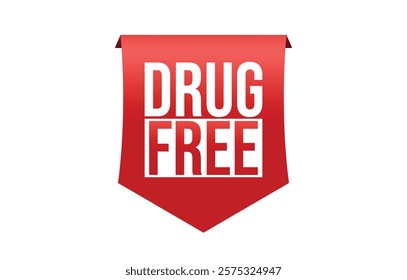 Vector illustration modern Drug Free banner, Isolated web element.