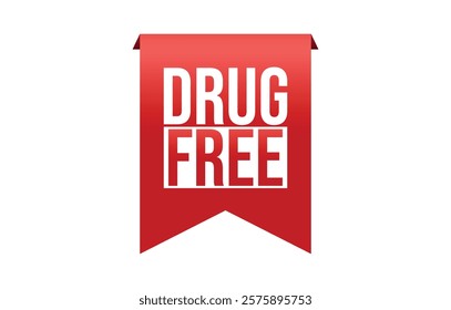 Vector illustration modern Drug Free banner, Isolated web element.