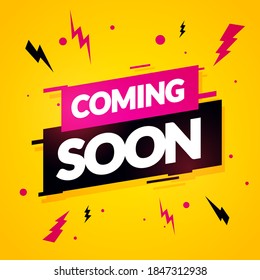 Vector Illustration Modern Dynamic Coming Soon Sign