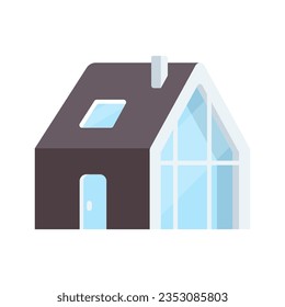 Imagen vectorial de una casa ecológica moderna. Icono asimétrico minimalista de una casa.