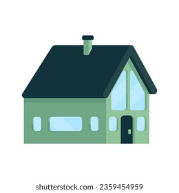 Vector illustration of modern eco-friendly house. Isometric minimalist icon of a house.