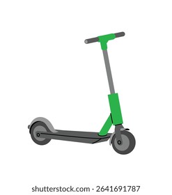 Vector illustration of a modern electric scooter. Side view. Eco-friendly urban transport. Isolated on white background.