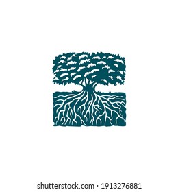 vector illustration of Modern and elegant tree logo. extremely reliable and versatile in reproduction.
