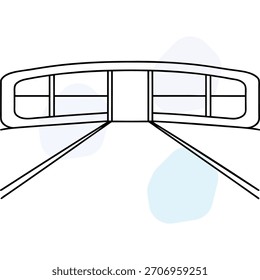 Ilustração vetorial da arte moderna do conceito do projeto da estação ferroviária elevada