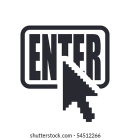 Vector illustration of modern enter icon