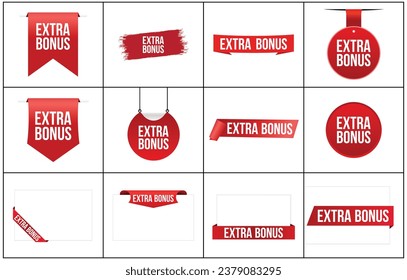 Vector illustration modern Extra bonus banner, Isolated web element.