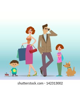 Vector illustration of modern family for your design