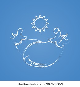 Vector illustration of modern farm icon